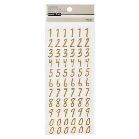 Gold Foil Number Stickers by Recollections&#x2122;